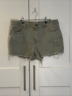 Universal Thread Olive Green Frayed Denim Shorts